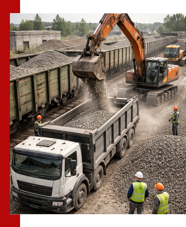 Железнодорожный щебень фракция 25–60 для поставок в Слободской