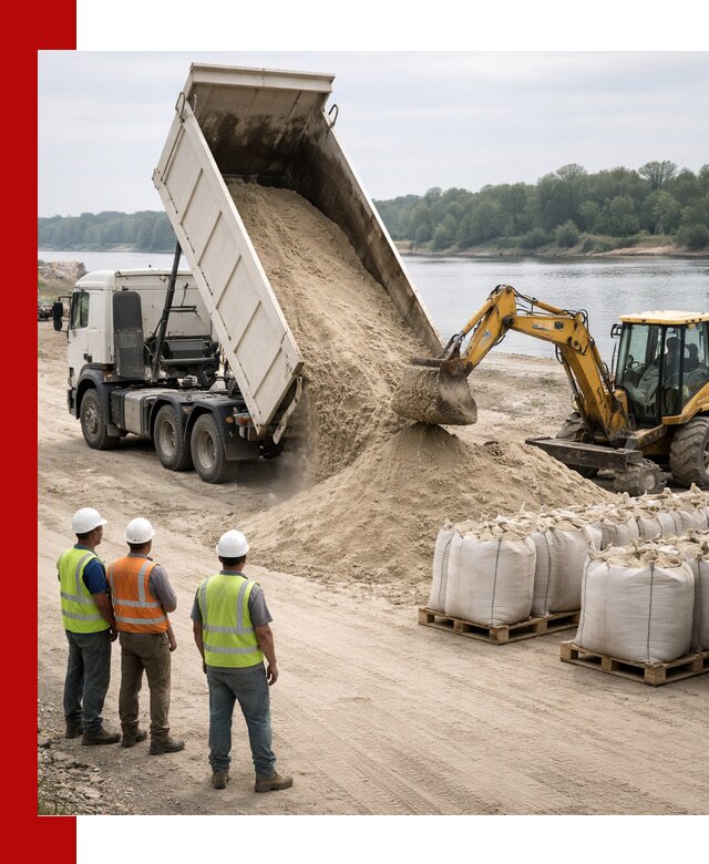 Доставка речного песка в Слободской самосвалами и погрузкой