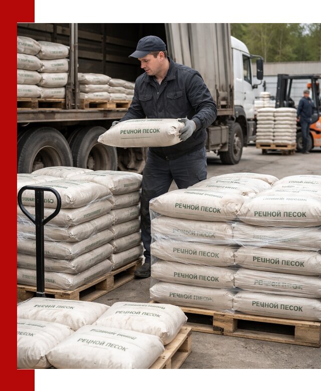 Речной песок в мешках с доставкой в Слободской