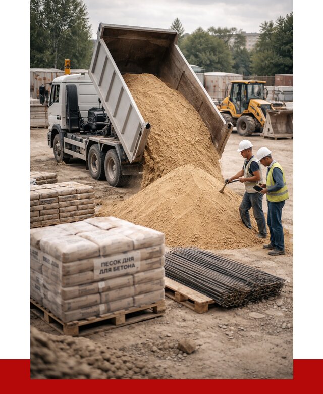 Песок для бетона в Слободской от 2576 р. с доставкой, ПРОНЕРУДСлб