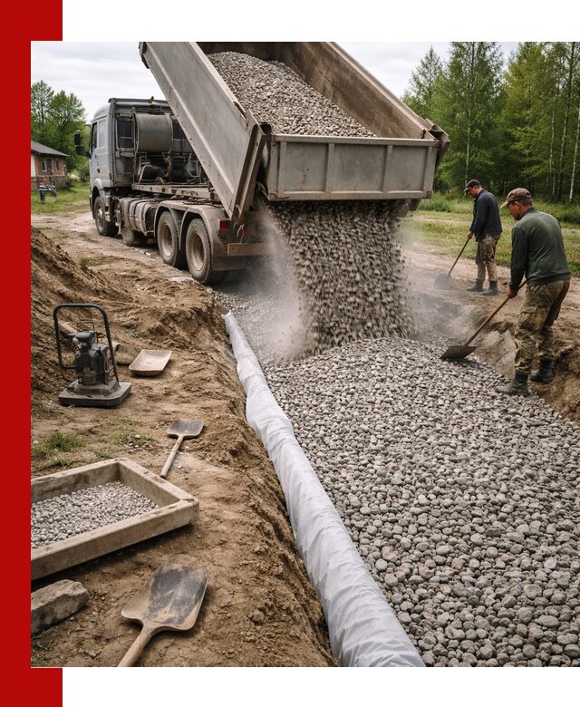 Гравий для дренажа с доставкой в Слободской качественный и недорогой