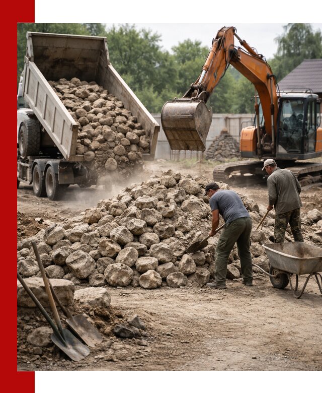 Доставка и разгрузка бутового камня в Слободской
