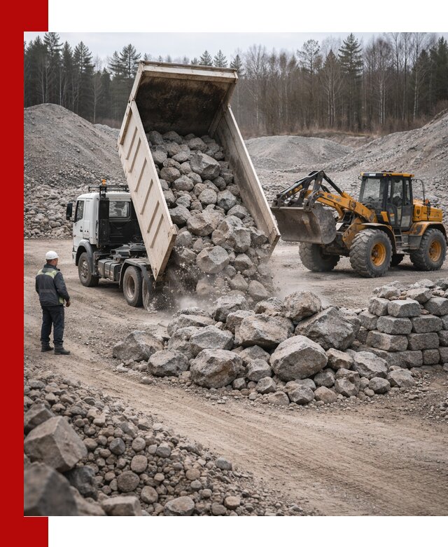 Доставка и продажа бутового гранитного камня в Слободской