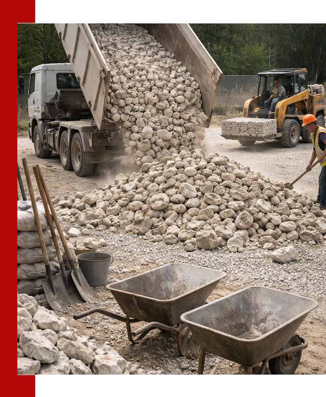 Доставка и продажа бутового известнякового камня в Слободской