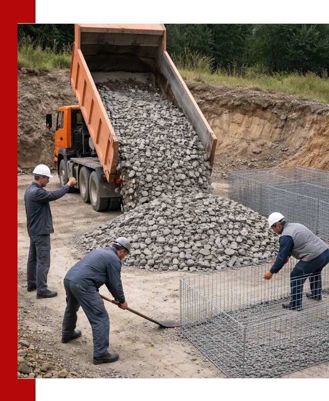 Камень для габионов с доставкой в Слободской быстро и надёжно