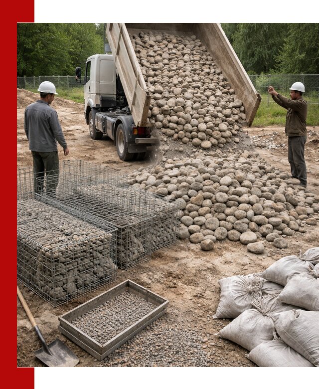 Камень для габионов фракция 70–151 в Слободской