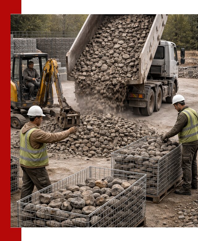 Камень для габионов фракция 100–201 в Слободской