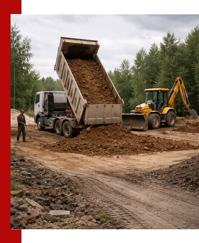 Доставка суглинка самосвалами в Слободской подсыпка и планировка