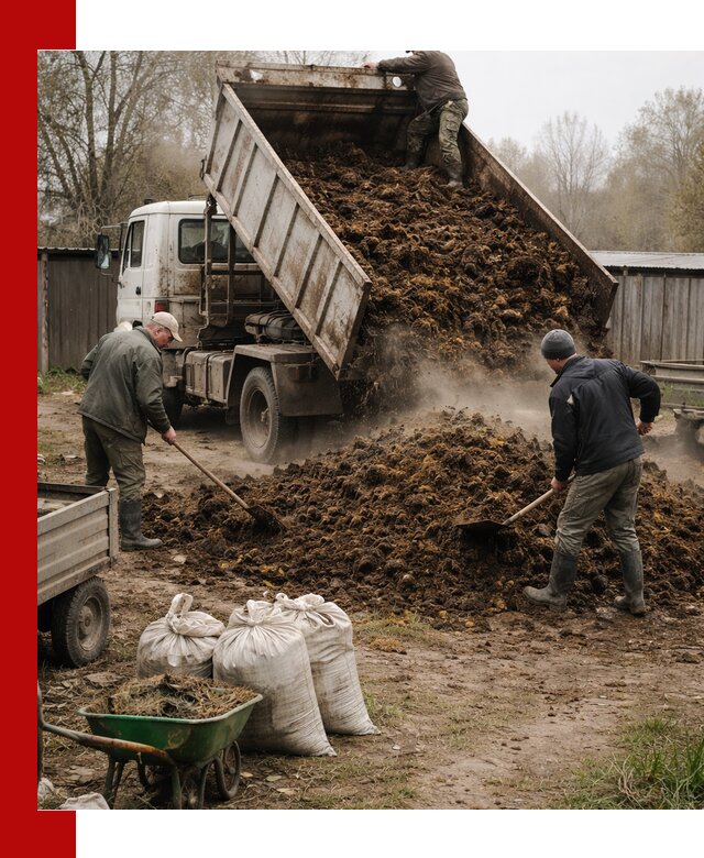 Доставка коровьего навоза самосвалом в Слободской