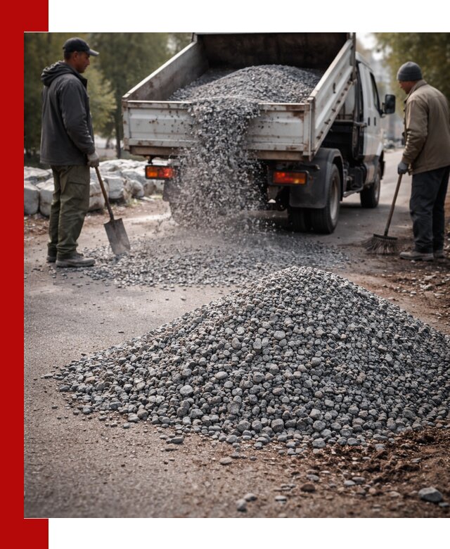 Гранитная крошка для посыпки дорог и тротуаров в Слободской