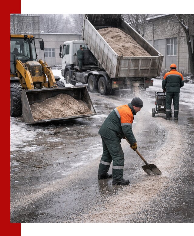 Реагент против гололеда с доставкой и нанесением в Слободской
