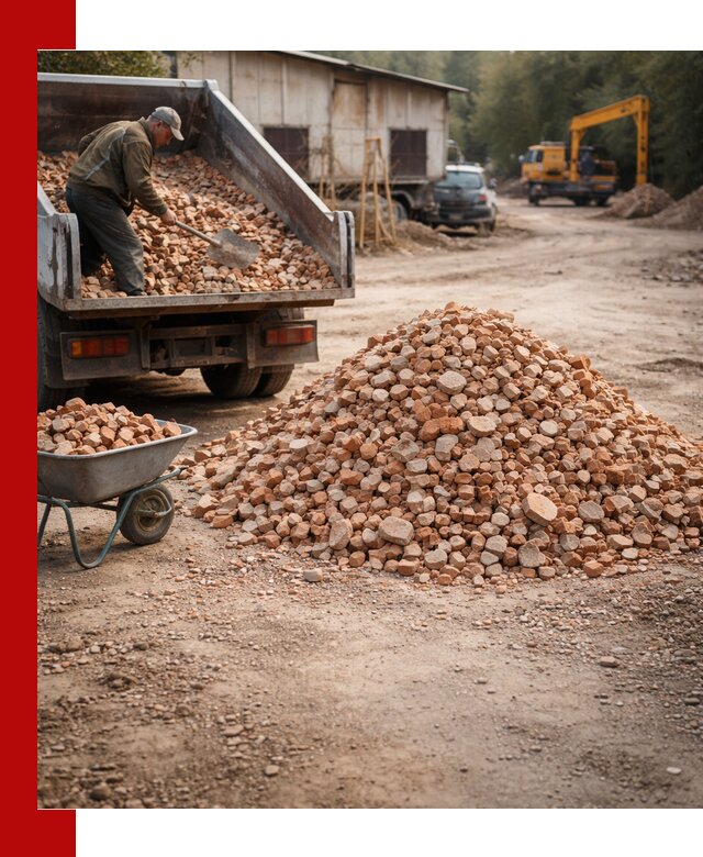 Доставка и подушка из боя кирпича с разгрузкой в Слободской