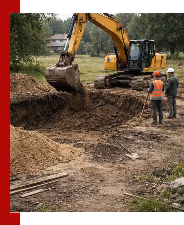 Рытье котлована под фундамент в Слободской (быстро и недорого)