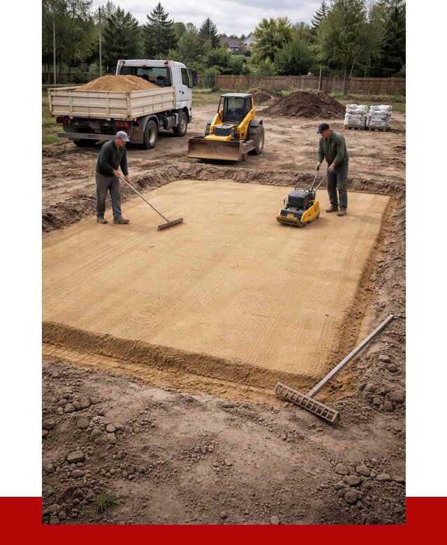 Устройство песчаной подушки в Слободской от 4637 р. ПРОНЕРУДСлб