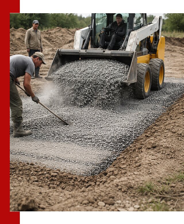 Устройство щебеночной подушки в Слободской для дорог и фундаментов